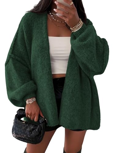 ATHMILE Womens Fall Oversized Cardigan Sweaters Long Lantern Sleeve Knit Open Front Lightweight Winter Fashion Clothes 2025