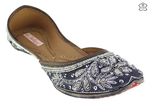 Image of Fulkari Women's Murraya Genuine Soft Leather Juttis | Bite and Pinch Free Jutis | Punjabi Jutti For Ladies | Bridal Ethnic Stylish Mojari Flats For Girls |