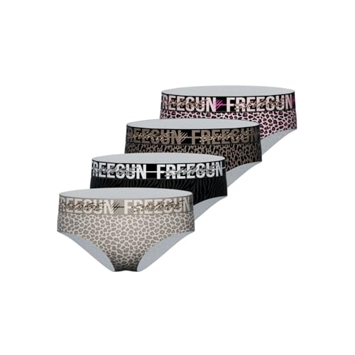 FREEGUN Culotte Femme Microfibre, sous-vêtement Féminins, Confortable et Ultra-Doux (Lot de 4),...