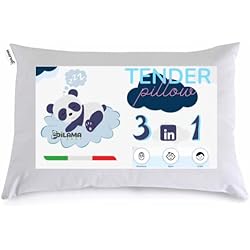 Almohada Para Cuna 60X120 Dilamababy Almohada Bebe Ajustable para Cuna 60x120 Almohada Infantil 60x40 Funda de Algodón Percal Relleno de Fiber Balls Antiacaros Hipoalergénico
