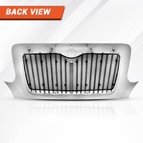 KPJYATUO Grill Grille for 2002-2019 International Durastar 4100 4200 4300 4400 Chrome Grille for International Durastar(With Insect Screen) by KPJYATUO - Used condition - Image 7