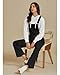 Luvamia Corduroy Overalls - Women's Loose Fit Straight Leg Jumpsuits - Black, Size X-Large (Fits 16-18)