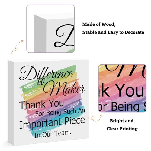 for Difference Maker Gifts Thank You Gifts for Boss Leader Manager Mentor Coach Appreciation Gifts for Coworkers Employee Staff Difference Maker Home Office Decor Wooden Box Sign