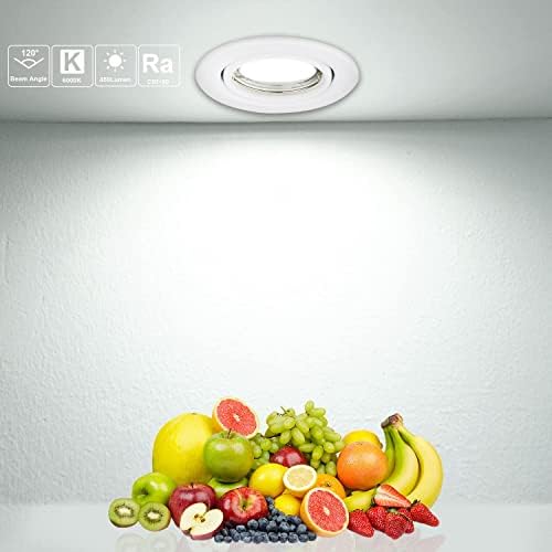 Unikcst 4X Tilt Dimmable Fire Rated LED Downlights GU10 Spot Lights 240V Recessed Ceiling Lights for Kitchen Lounge IP20 - Incl.5 W Cool White Bulbs