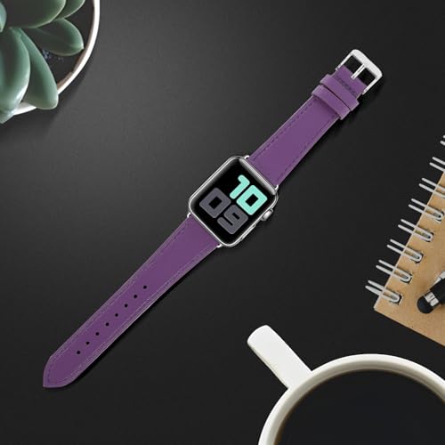Premium Italy Leather Bands Compatible with Apple Watch Band 40mm 38mm 41mm 42mm 44mm 45mm 46mm 49mm Women Men, Leather Smartwatch Replacement Straps for iWatch Series Ultra SE 11 10 9 8 7 6 5 4 3 2 1 by Ovawda - Image 2