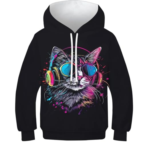 Sweat chaton imprimé 3D avec cordon pour des sorties stylées en famille