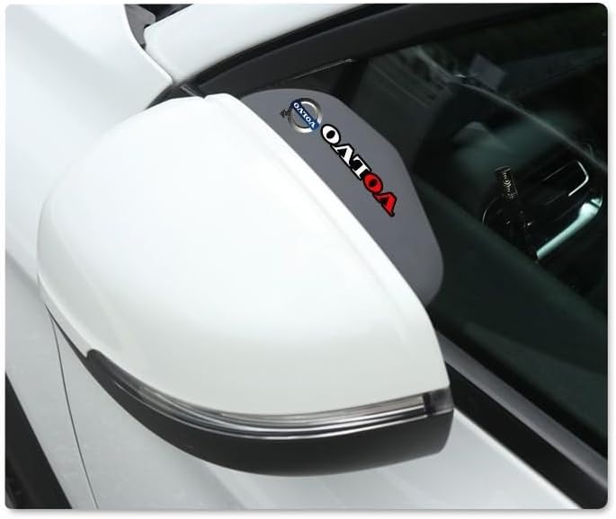 XVBFSC 2 Pack Car Rearview Mirror Rain Covers for Volvo V40 V50 V60 V70 V90 Cross Country Rdesign, Rain Sun Visor Side Mirror for Car Rearview Mirror Truck Accessories,Bla-ck