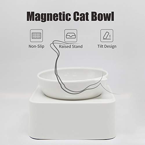 Anself 350g Tigela para gatos Alimentadores de animais de estimação em forma de gato Magnético ajust