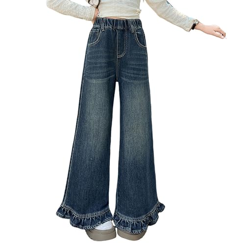Pantalones cargo de niñas tipo vaquero holgado con múltiples bolsillos tácticos