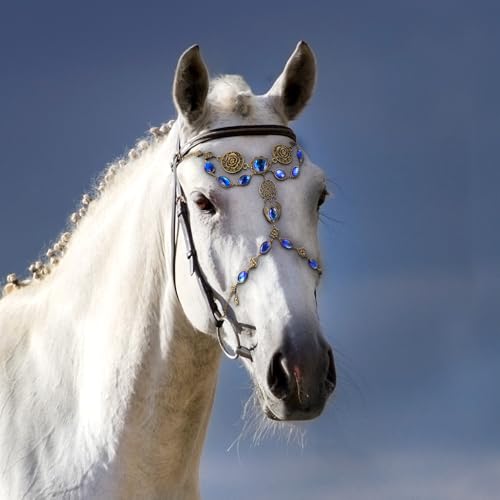 callie Personalized Horse Browband with Birthstone & Initial, Custom Antique