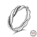 Produktbild Damen 925 Sterling Silber Ring, Vintage Twist Ribbon Wrap Wellenform Sekt CZ Strass Frauen Mädchen Finger Ring, Hochzeitstag Verlobung Ewigkeit Brautschmuck Festival Geschenk