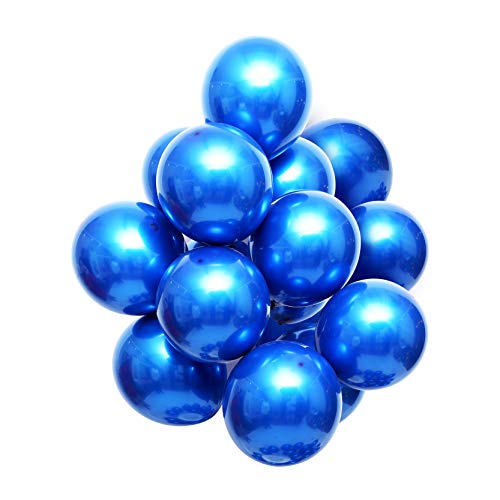 Metallic blue balloons 50 pcs 12 inches Royal blue balloons double layer blue balloons are more durable suitable for wedding, birthday party balloon decorations