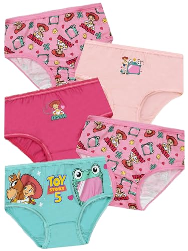 Disney Toy Story Girls Knickers Jessie & Lilypad Girls Cotton Knickers Pack Of 5 Kids Underwear Ages 5-6 Years Multicolor