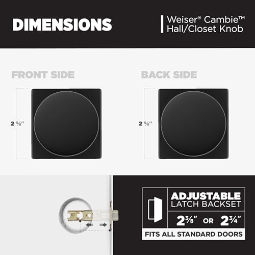 Weiser Cambie Matte Black Door Knob, Interior Door Handles/Passage Knobs for Hall and Closet Door, Non-locking Hall/Closet Door Handle, Modern Home Décor by Weiser - Image 6