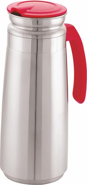 Visual Octra 1.3 Stailness Steel Jug | Pack 1| Great for Water & Juice | BPA Free | Use for Home, Office, Hotels, Restaurants | 1.3 LTR (Red)