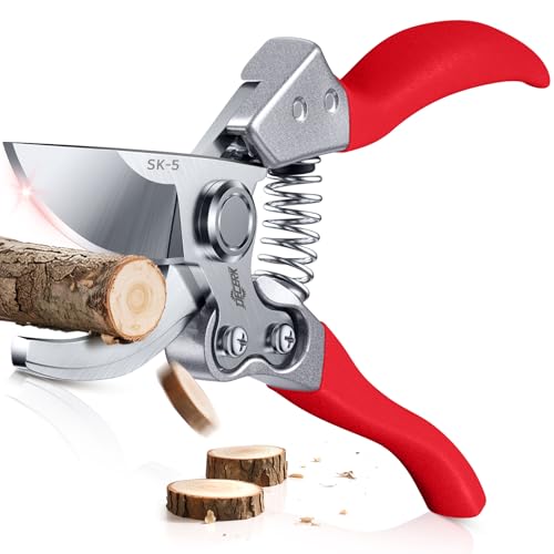 Image of DECERK Professional Bypass Pruning Shears, Ultra Sharp Garden Scissors & Clippers, Effortless 3 /4 inch Branch Hedge Clippers