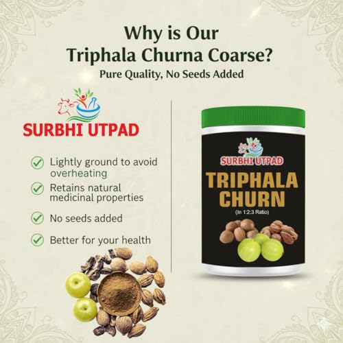 Surbhi Utpad Triphala Churna Powder 200g | 1:2:3 Ratio Powder of Harad, Baheda & Amla