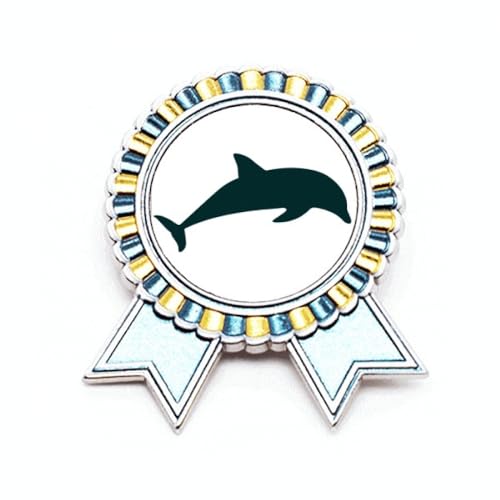 Broche dauphin nageur métal taille M Blue Ocean bijou animalier pour femme et homme