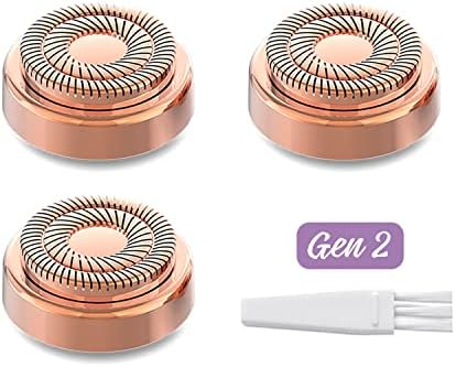 tuokiy Facial Hair Remover Replacement Blade Heads for Flawless Finishing Touch Facial Hair Remover,18K Rose Gold Plated Replacement Heads,3 Count