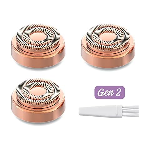 tuokiy Facial Hair Remover Replacement Blade Heads for Flawless Finishing Touch Facial Hair Remover,18K Rose Gold Plated Replacement Heads,3 Count Cover
