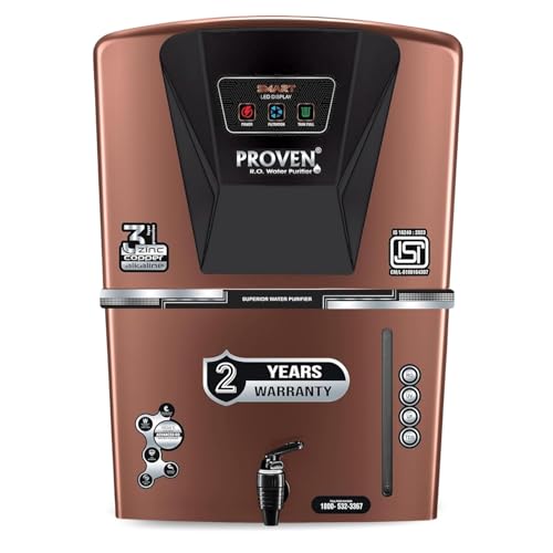 Proven Jupiter RO Water Purifier for Home, 12L | RO+UF+UV with Copper, Zinc & Alkaline, TDS Adjuster, ISI Certified, Borewell & Hard Water.
