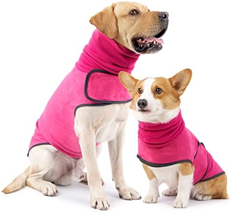 HEYWEAN Turtleneck Dog Jumper Puppy Coat Dog Sweater Soft Suede Vest Warm Pet Winter Clothes for Small Medium Large Dogs Pullover