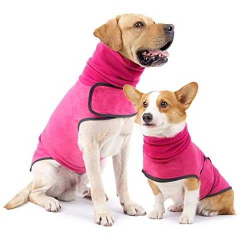 HEYWEAN Turtleneck Dog Jumper Puppy Coat Dog Sweater Soft Suede Vest Warm Pet Winter Clothes for Small Medium Large Dogs Pullover Cover