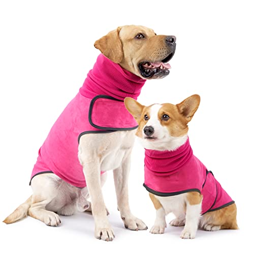 HEYWEAN Manteau pour Chien Veste d'hiver Gilet en Daim Doux pour Chiot Imperméable au Vent Pull pour Chien Pull à col roulé Sweat-Shirt Chaud pour Chien Hoodie pour Petits Chiens Moyens Grands Chiens Cover