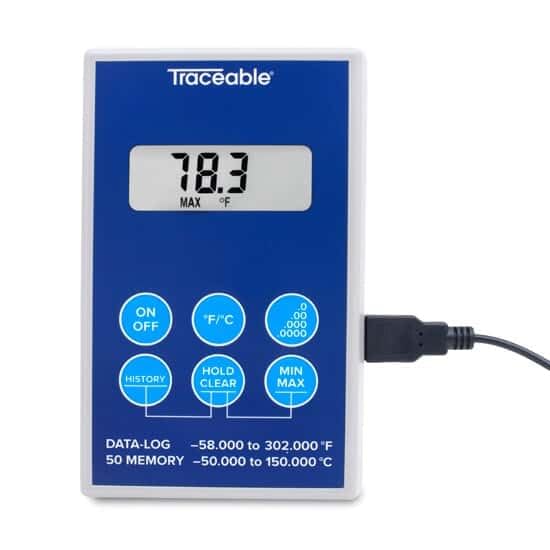 Traceable Scientific Thermistor Thermometer with USB Probe