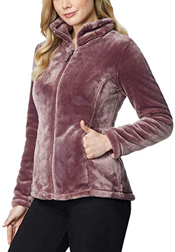 32 Degrees Womens Plush Luxe Fur Super Soft Full Zip Jacket Outwear (Xxl, Pink) #TOP1
