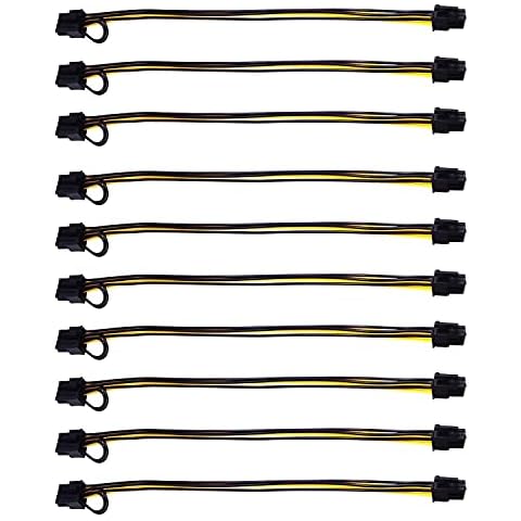 Xhwykzz 6 Pin Male to 8 Pin (6+2) PCI Express Power Adapter Cable ONLY for CoolerMaster and Thermaltake Power Supply with 6 Pin Port 20-inch (50 cm) 10-Pack Cover