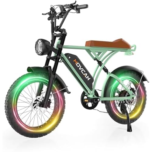 Movcan Series Adult 20" x4 Fat Tire Electric Bike, 1000W/1500W/2000W Peak Motor, 48V/52V Removable Hidden Battery, 7-Speed, Dual Hydraulic Brakes, Suspension, Off-Road Commuter Electric Bicycle
