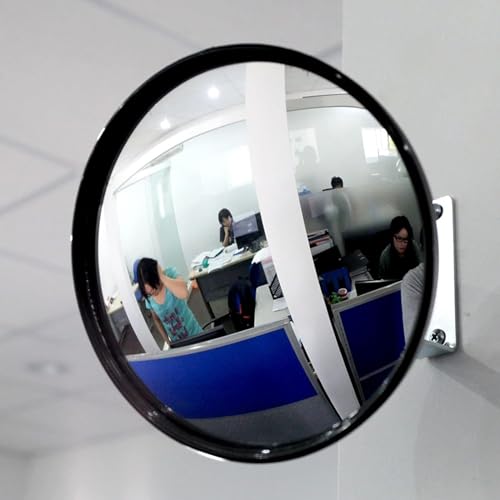 ガレージミラー 取付金具付け 道路 曲がり角 カーブミラー 家庭用 安全ミラー カーブ ミラー 駐車場 車庫用 衝突防止 事故防止、道路反射鏡 屋外 室内 ミラー ガレージ 角型 丸型 出庫時の死角、安全確認に最適、取付も簡単 (丸 22cm)