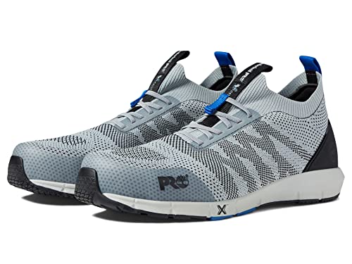 Image of Timberland PRO Radius Knit Composite Safety Toe Work Shoes - Rubber Outsoles - Moisture Absorbent - Breathable Grey /Blue 9.5 D - Medium