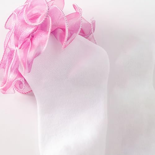 Toddler Girls Ruffle Dress Socks Cute Double Lace Frilly Princess Sock Casual Comfy Knit Ankle Crew Thights4