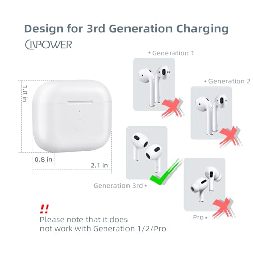 CIVPOWER Updated Charging Case Replacement Compatible with AirPods 3rd Generation, Wireless AirPods 3 Charger Case with Pairing Sync Button Without Earbuds, White by CIVPOWER - Image 2