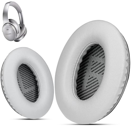 Premium Lambskin Earpads Replacement for Bose QC35 QC35ii Headphone -Silver | QuietComfort 35 ii/QC35/QC25/QC2/QC15/Ae2/Ae2i/Ae2w/SoundTrue & SoundLink - by Krone Kalpasmos