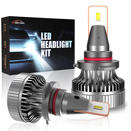 FITMOTORS 9005/HB3 LED Headlight Bulbs, 120W 20000 Lumens 600% Brighter LED Headlamp, 6000K Cool White Low and High Beam LED Conversion Kit, IP68 Waterproof, Pack of 2