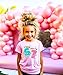 Ink-Printed Glitter I was 6 Now I'm 7 Birthday Shirt for Girls Trendy Six Seven Party T-Shirt Pink Shirt Youth Medium