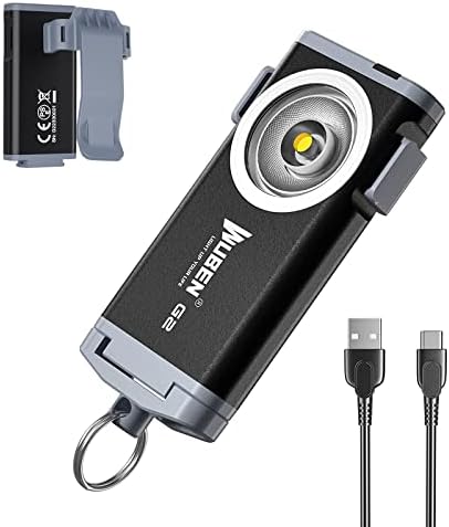 WUBEN G2 Keychain Flashlight, EDC Small Rechargeable Torch Super Bright, 5 Light Modes Pocket Torch for Reading, Dog Walking, Emergency, Everyday Carry.