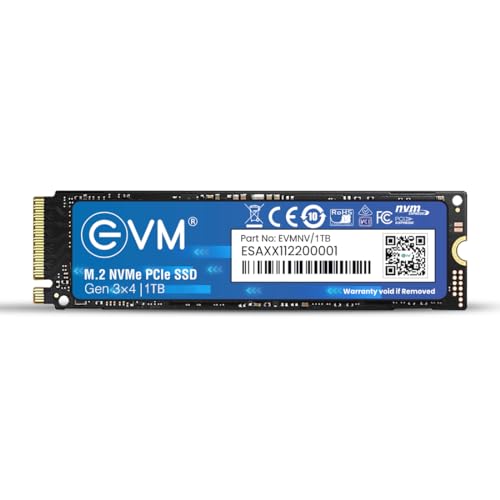 Image of EVM 1TB NVMe Gen 3x4 Internal SSD (2280) - Upto 3500MB /s Read & 2800MB /s Write | PCIe 3.0 M.2 Solid State Drive for Gaming, Laptops & Desktops | Shock Resistant & 5-Year Warranty (EVMNV /1TB)