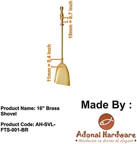 Adonai Hardware 16" Brass Shovel (Polish Lacquered)