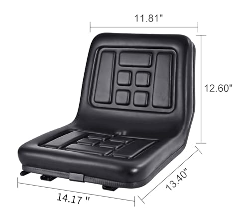 Universal Tractor Seat, Replacement Lawn Mower Seat with Slide PVC Material for Dozers, Excavator, Heavy Duty Machinery Seat, Not for Forklift Seat