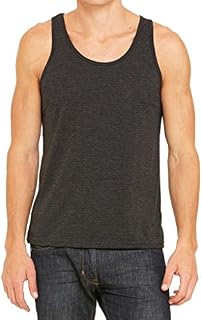 Men's Yoga Tank Top, XL Charcoal Black Triblend