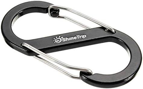 KUNSE ShineTrip EDC S Shape Type Buckle Double Gated Carabiner Key Ring Clip Hook-L
