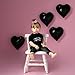Black Heart Balloons,10Pcs Black Foil Heart Shaped Love Balloons,18Inch Helium Polyester Film Balloon for Valentines,Engagement,Birthday,Anniversary,Wedding Party Decorations