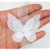 PEPPERLONELY 10PC White Butterfly Organza Lace Pearl Chiffon Flower Embroidered Lace Edge Trim Ribbon, 4.3 x 5.3cm