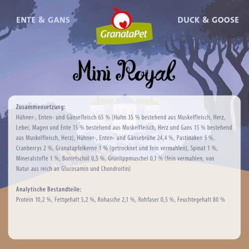 GranataPet Mini Royal Ente & Gans, 11 x 150g, mit Pastinaken, Cranberrys