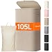 Lifewit 105L Large Laundry Hamper with Lid, Removable Inner Bag, Beige | Collapsible Laun…