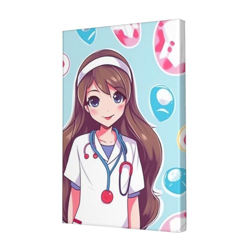 Impression sur toile poster mural infirmière mignonne pour bureau et salon
